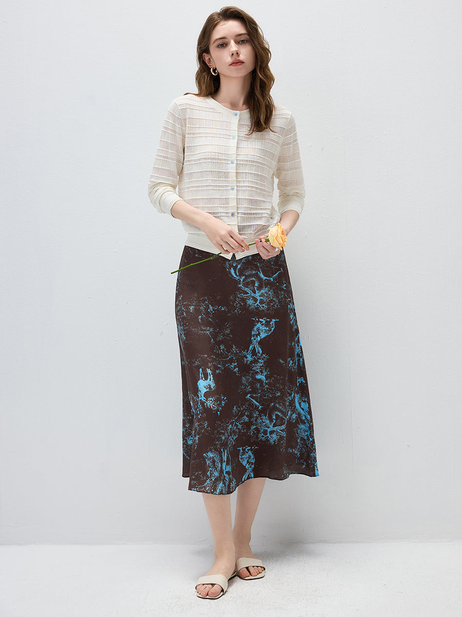 COMOBOCA Women's Textured Ribbed Knit Cardigan