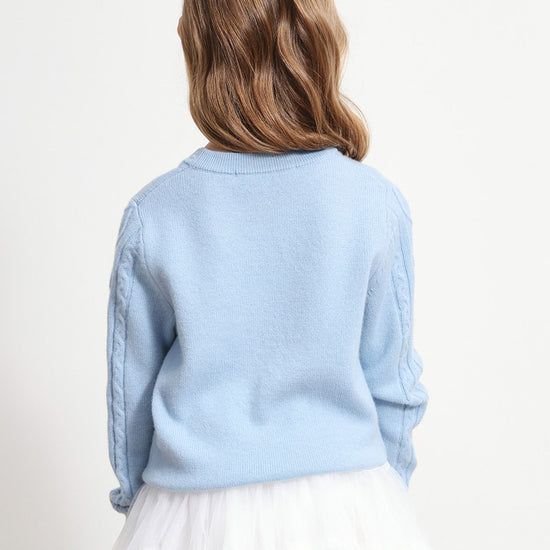 COMOBOCA 100% Wool Kids' Ribbed Round Neck Sweater