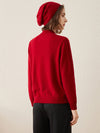 COMOBOCA 100% Cashmere Women's Ribbed Cable Knit Sweater