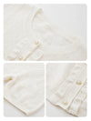 Women’s Round Neck Solid Color Linen Knit Cardigan with Single Button