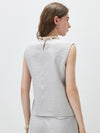 Women's Mock Neck Mulberry Silk Blend Vintage Sleeveless Vest