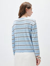 COMOBOCA Women's Striped Round Neck Knit Sweater