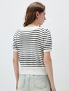 COMOBOCA Women's Striped Short Sleeve Knit Cardigan