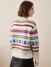 100% Cashmere Women's Nordic Fair Isle Knit Sweater