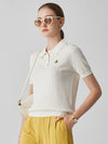 COMOBOCA Women's Classic Cotton Silk Polo Knit T-Shirt