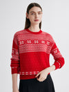COMOBOCA 100% Cashmere Women's Fair Isle Snowflake Sweater