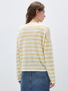 Women's Round Neck Linen Knit Top With Embroidery