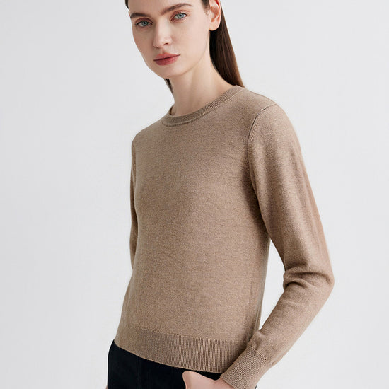 COMOBOCA 100% Cashmere Women's Round Neck Sweater