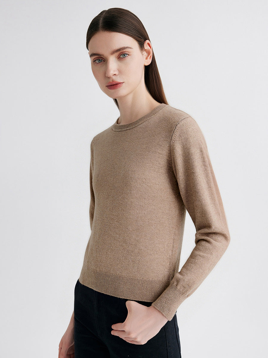 COMOBOCA 100% Cashmere Women's Round Neck Sweater