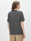 100% Silk Women's  Vintage Print Crew Neck Short Sleeve T-Shirt