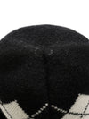 COMOBOCA 100% Cashmere Women's Argyle Pattern Knit Bucket Hat