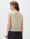 Women’s Linen Blend Knit V-Neck Sleeveless Vest