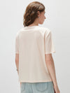 Women's Crew Neck Tonal Jacquard Short Sleeve T-Shirt