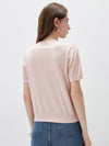 COMOBOCA Women's Floral Print Panel Knit T-Shirt