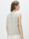 Women's Mock Neck Mulberry Silk Blend Vintage Sleeveless Vest