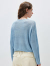 COMOBOCA Women's Tie-Neck Waffle Knit Top