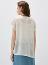 COMOBOCA Women's Openwork Side Slit Knit Top