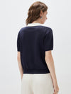 COMOBOCA Women's Contrast Collar Knit Button Down Cardigan