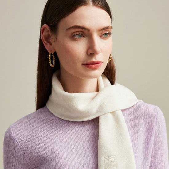 COMOBOCA 100% Cashmere Women's Embroidered Scarf