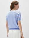 COMOBOCA Women's Floral Embroidery Knit T-Shirt