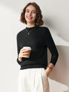 COMOBOCA XL BLACK 100% Cashmere Women's Mock Neck Cable Knit Sweater