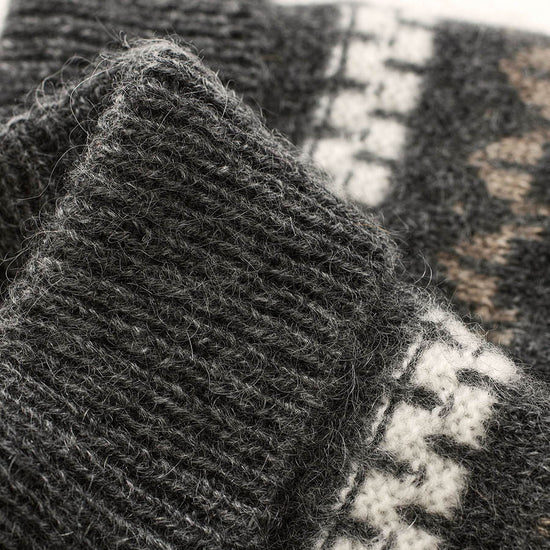 COMOBOCA 100% Cashmere Women's Fair Isle Pattern Knit Beanie
