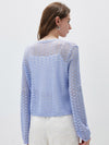 COMOBOCA Women's Linen Lace Knit Tie Front Cardigan