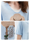 Women's mulberry Silk Knit Top with Patterned Jacquard & U-Neck
