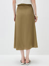 Women's solid color A-line skirt, mulberry silk blend woven