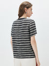 100% Mulberry Silk Women’s Vintage Print Round-Neck Short Sleeve T-Shirt