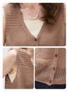 Women’s Linen Blend Knit V-Neck Sleeveless Vest