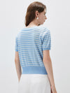 COMOBOCA Women's Striped Short Sleeve Knit Cardigan