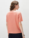 Women's Crew Neck Tonal Jacquard Short Sleeve T-Shirt