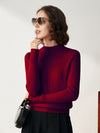 COMOBOCA 100% Cashmere Women's Mock Neck Cable Knit Sweater