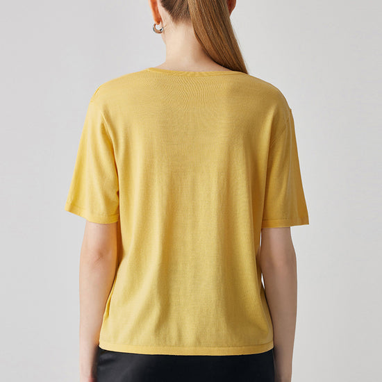 COMOBOCA Women's Essential Round Neck Knit T-Shirt