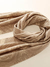 COMOBOCA 100% Cashmere Women's Paisley Pattern Fringed Scarf