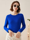 COMOBOCA BLUE 100% Cashmere Women's Loose Knit Sweater