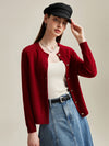 COMOBOCA 100% Cashmere Women's Cable Button Knit Cardigan