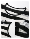 COMOBOCA Women's Crochet Knit Stripe Tank Top