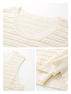 COMOBOCA Women's Textured Openwork Knit Sweater Vest