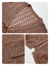 COMOBOCA Women's Linen Lace Knit Tie Front Cardigan