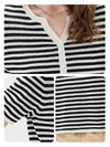 Women’s Linen Blend Striped Knit Pullover Short Sleeve T-Shirt
