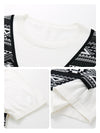 COMOBOCA Women's 2-in-1 Geometric Knit Top