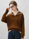 COMOBOCA 100% Cashmere Women's Sailor Collar Sweater