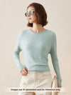 COMOBOCA MOONLIGHT GREEN 100% Cashmere Women's Loose Knit Sweater