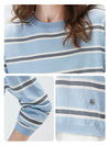 COMOBOCA Women's Striped Round Neck Knit Sweater