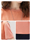 Women's Crew Neck Tonal Jacquard Short Sleeve T-Shirt