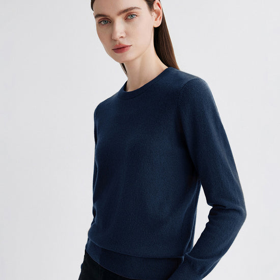COMOBOCA 100% Cashmere Women's Round Neck Sweater