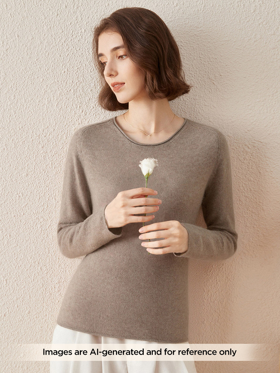 COMOBOCA 100% Cashmere Women's Loose Knit Sweater