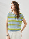 COMOBOCA Women's Striped Knit Polo T-Shirt